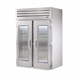 True STG2RRI-2G-HC 68" 2 Section Roll In Refrigerator, 2 Left/Right Hinge Glass Doors, 115v, Silver | True Refrigeration