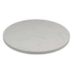 Art Marble Q40130RD 30" Round Quartz Table Top - Indoor/Outdoor, Carrera White