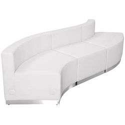 Flash Furniture ZB-803-830-SET-WH-GG 3 Piece Modular Reception Sofa Set - LeatherSoft Upholstery, White