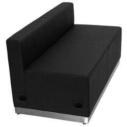 Flash Furniture ZB-803-LS-BK-GG Modular Loveseat w/ Black LeatherSoft Upholstery, Brushed Stainless Base