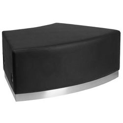 Flash Furniture ZB-803-SEAT-BK-GG Modular Convex Backless Chair - Black LeatherSoft Upholstery, Stainless Steel Base