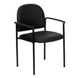 Flash Furniture BT-516-1-VINYL-GG Stacking Reception Side Chair - Navy Blue Vinyl Upholstery, Black Steel Frame