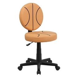 Flash Furniture BT-6178-BASKET-GG Basketball Task Chair - Vinyl Upholstery, Black Nylon Base, Orange