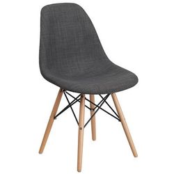 Flash Furniture FH-130-DCV1-FC100-GG Accent Side Chair - Siena Gray Fabric Upholstery, Wood Base