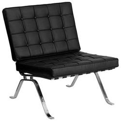 Flash Furniture ZB-FLASH-801-CHAIR-BK-GG Reception Chair - Black LeatherSoft Upholstery, Stainless Frame