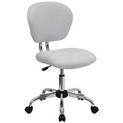 Flash Furniture H-2376-F-WHT-GG Swivel Office Chair w/ Mid Back - White Mesh Back & Seat
