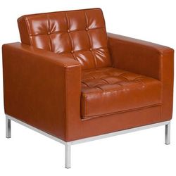 Flash Furniture ZB-LACEY-831-2-CHAIR-COG-GG Arm Chair - Cognac LeatherSoft Upholstery, Stainless Steel Legs
