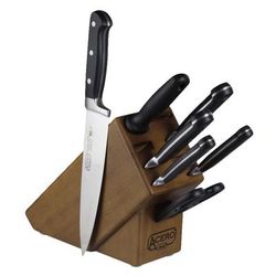 Winco KFP-BLKA 8 Piece Knife Set w/ Wooden Block, 8-Piece