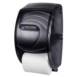 San Jamar R3590TBK Ocean Kolor-Cut Duett Bath Tissue Dispenser, Holds 2 Rolls, Trans Black Pearl