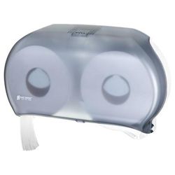 San Jamar R4000TBL Bath Tissue Dispenser, (2) 9" Jumbo Rolls, Translucent Blue