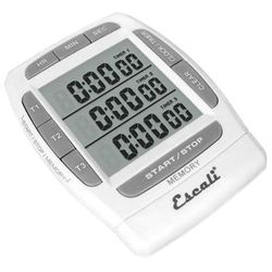 San Jamar TMDGTE Escali 3 Event Digital Timer w/ Hour, Minute, & Second Timing - 3 1/4" x 2 1/4", White