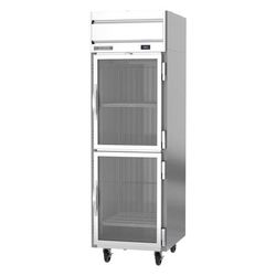 Beverage-Air HR1HC-1HG 26" 1 Section Reach In Refrigerator, 2 Right Hinge Glass Doors, 115v, Silver