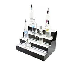 Beverage-Air LBD2-36L 2 Tier Liquor Display w/ LED Lighting - 18 Bottle Capacity, Acrylic, Holds 18 Bottles, LED Lights, Black