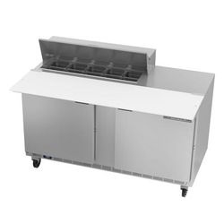 Beverage-Air SPE60HC-10C 60" Hydrocarbon Series Sandwich/Salad Prep Table w/ Refrigerated Base, 115v, Stainless Steel