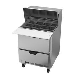 Beverage-Air SPED27HC-12M-B 27" Hydrocarbon Series Mega Top Sandwich/Salad Prep Table w/ Refrigerated Base, 115v, Stainless Steel