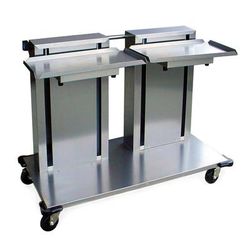 Lakeside 2816 Mobile Double Cantilever Tray Dispenser for 10" x 20" Trays, Stainless Steel