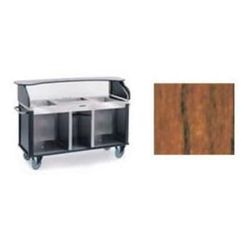 Lakeside 682-20 VCHER Kiosk Type Food Cart w/ Enclosed Cabinet, 77 1/4"L x 28 1/4"W x 52 1/2"H, Victorian Cherry, Brown