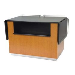 Lakeside 6855 RMAP 99" Breakout Mobile Serving Counter w/ Shelves & Laminate Top, Red Maple, Brown