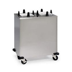 Lakeside S6211 36 1/2" Heated Mobile Dish Dispenser for Square Plates w/ 2 Columns - Stainless, 120v, Silver