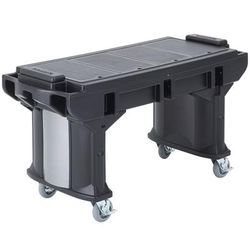 Cambro VBRTLHD5110 52 9/32" Versa Food Bar Cold Food Bar - 4 Pan Capacity, Floor Model, Black, Low Height, Heavy Duty Casters