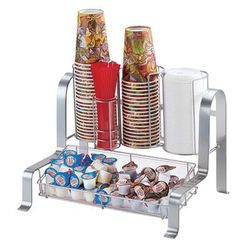 Cal-Mil 1594-74 Cup & Lid Organizer, 5 Compartment, All Cup Types, Silver