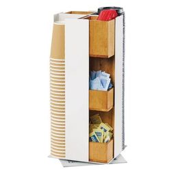 Cal-Mil 22109-15 Cup & Lid Organizer, 4 Compartment, All Cup Types, 4 Sections, White, Brown