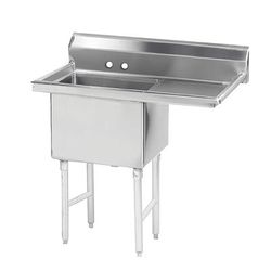 Advance Tabco FS-1-2424-18R 44 1/2" 1 Compartment Sink w/ 24"L x 24"W Bowl, 14" Deep, Stainless Steel