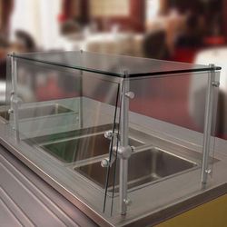 Advance Tabco GSGC-15-36 Cafeteria Style Food Shield - Glass Top Shelf, 100 lb Capacity, 15x36x18, Cafeteria-Style, 36" x 15" x 18"