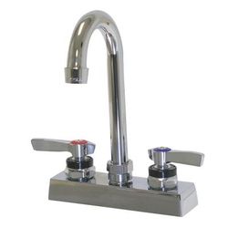 Advance Tabco K-62 Deck Mount Faucet - 3 1/2" Gooseneck Spout, 4" Centers, Lead Free, Chrome
