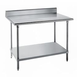 Advance Tabco KLG-369 108" 14 ga Work Table w/ Undershelf & 304 Series Stainless Steel Top, 5" Backsplash