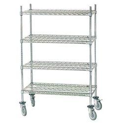 Advance Tabco MC-2436R 36" NSF 4-Tier Chrome Wire Shelf Kit - Mobile, 24"W, 64"H, 36" x 24" x 64", Rubber Stem Casters, Silver