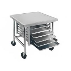 Advance Tabco MT-MS-303 36" Mixer Table w/ All Stainless Steel Pan Slide Base, Mobile, 30"D