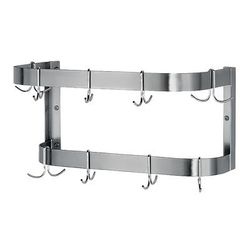 Advance Tabco SW-36-EC 36" Wall-Mount Pot Rack w/ 12 Double Hooks, Stainless Steel