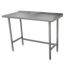 Advance Tabco TFLAG-244-X 48" 16 ga Work Table w/ 430 Series Stainless Steel Top, 1 1/2" Backsplash, Stainless Steel, Galvanized Legs