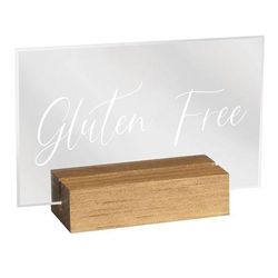 Cal-Mil 22336-4-99 Gluten Free Tabletop Sign - 3 1/2"L x 1"W x 2 1/2"H, Acrylic/Rustic Pine, Brown