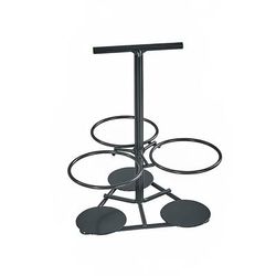 Cal-Mil 22443 3 Ring Cutlery Holder - 8 1/2"D x 11"H for use with 1017 Cylinders, Accommodates 3 Cylinders, Black