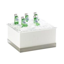 Cal-Mil 3005-10-55 Rectangular Ice Housing - 12 1/4"L x 10"W x 6 1/2"H, Plastic, Stainless, White
