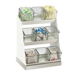 Cal-Mil 3018-55-12 Condiment Organizer w/ (9) Bins - White, 12-1/4" x 9" x 15-1/2"