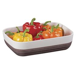 Cal-Mil 3471-12 12" x 9" Rectangular Stoneware Platter - Melamine, Brown/Cream