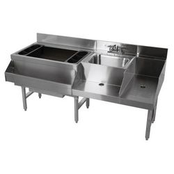 Advance Tabco 60" Underbar Cocktail Station - 98 lb Ice Bin, Stainless Steel, 300 Series, CRU-60L