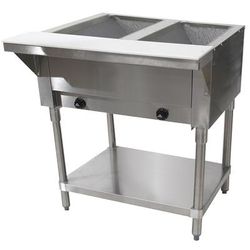 Advance Tabco HF-2G-LP 31 13/16" Hot Food Table w/ 2 Wells & Cutting Board, Liquid Propane, Silver, Gas Type: LP