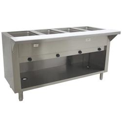 Advance Tabco HF-4G-LP-BS 62 3/8" Hot Food Table w/ (4) Wells & Cutting Board, Liquid Propane, Silver, Gas Type: LP