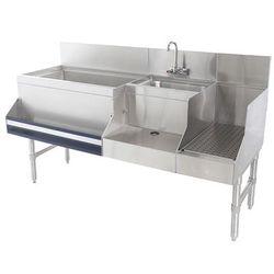Advance Tabco PRU-19-60L-10 60" Prestige Uni-Serv Cocktail Station w/ 89 lb Ice Bin, Stainless Steel