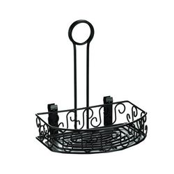 American Metalcraft CRS68 Ironworks Half-Moon Condiment Caddy - Wrought Iron, Black
