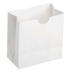 American Metalcraft SBW3 Mini Disposable Snack Bag - 3 3/8"L x 1 3/4"W x 3 1/2"H, White, Grease Resistant, Pack of 250