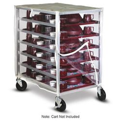 Dinex DXPDHOR20UP 20 Tray Cabinet Room Service Cart, Aluminum, Silver