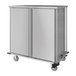 Dinex DXPTQC2T2D36 36 Tray Ambient Meal Delivery Cart, Silver