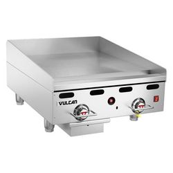 Vulcan 924RX LP 24" Gas Commercial Griddle w/ Thermostatic Controls - 1" Steel Plate, Liquid Propane, 54,000 BTU, Stainless Steel, Gas Type: LP