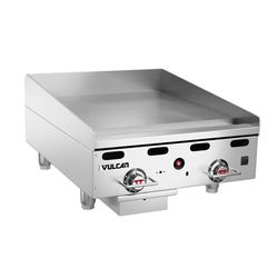 Vulcan MSA24-30 LP 24" Gas Commercial Griddle w/ Thermostatic Controls - 1" Steel Plate, Liquid Propane, Snap-action Thermostatic Controls, 54,000 BTU - LP, Stainless Steel, Gas Type: LP