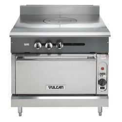 Vulcan V2P36C NG 36" Commercial Gas Range w/ 2 Planchas & Convection Oven, Natural Gas, Stainless Steel, Gas Type: NG